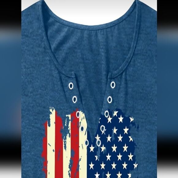 Women's American Flag Print Tank Top - Picture 3 of 8
